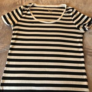 Merona black & white stripped tee